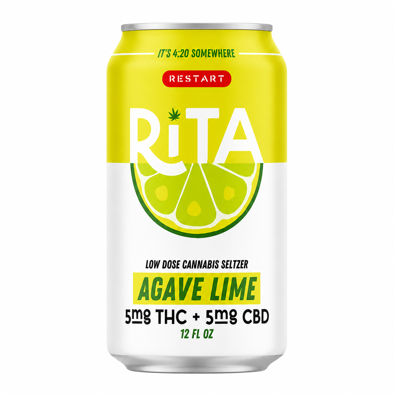 RESTART Rita Delta 9 THC 10MG Cannabis Seltzer Agave Lime / Single Can